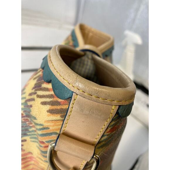 DOONEY & BOURKE COLORFUL COATED CANVAS PLAID SHOULDER BAG - Picture 12 of 16